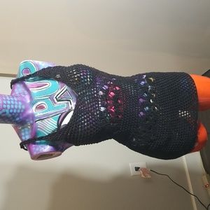 Black Miss Sixty Small Crocheted Sexy Short Dress/ Top